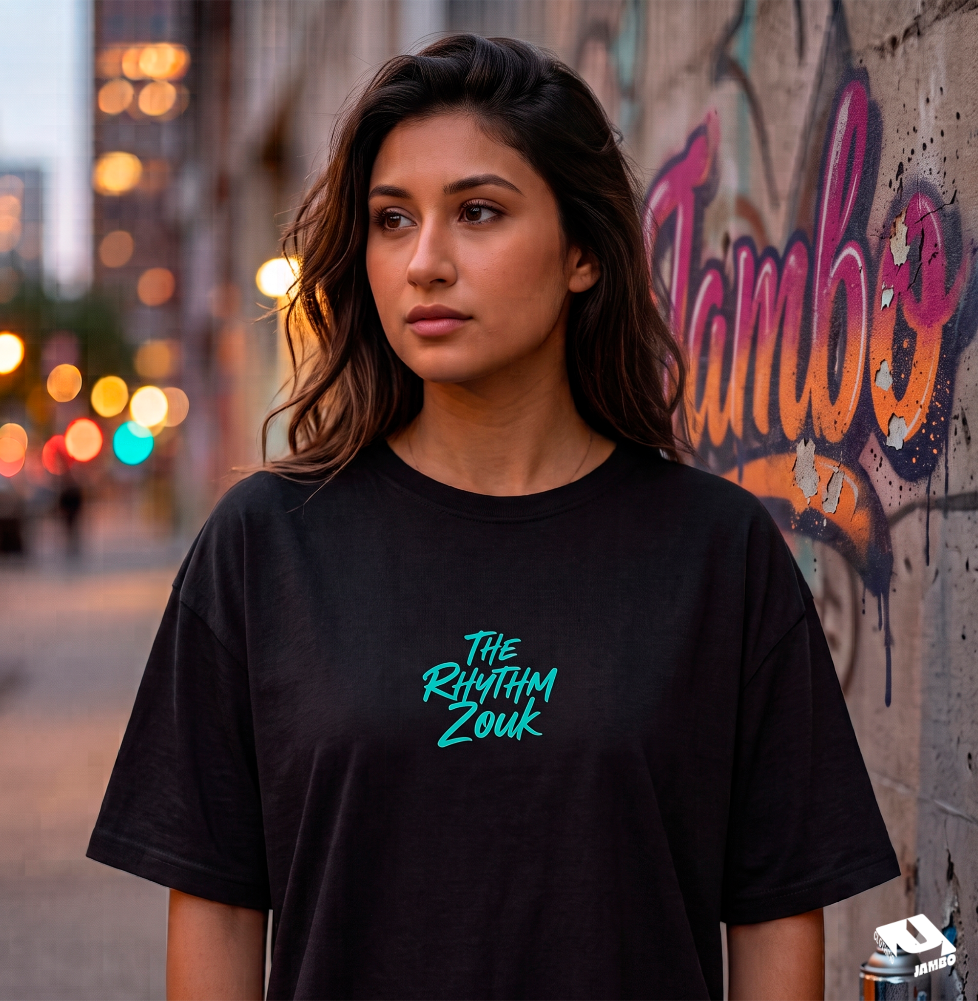 Frente da camiseta preta da coleção Zouk